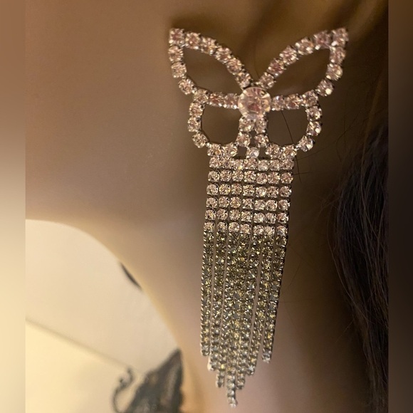 Natasha Rhinestone Dangle Earrings - Picture 4 of 5